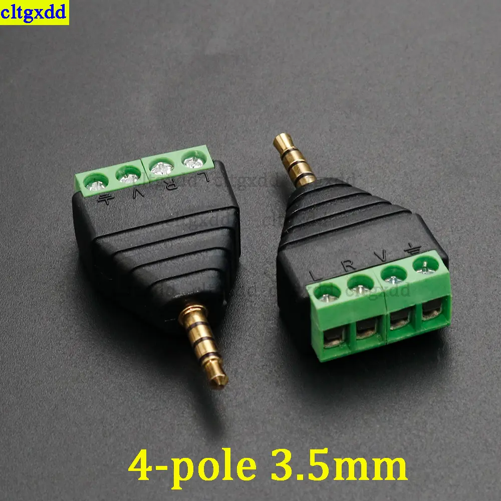Cltgxdd 1piece 2.5/3.5mm/6.3mm RCA 3 4-pole stereo TRRS audio and video male plug to 3-pin 4-pin screw terminal connector adapte