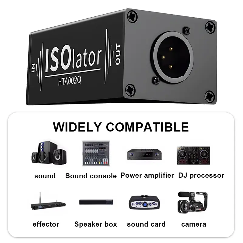 1Pcs Audio Cable Isolator Noise Ground Loop Audio Isolator XLR Eliminates, Female To Male Eliminate Common Ground Interference