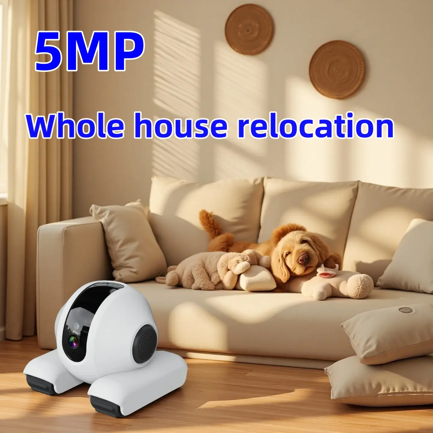 Real Time 1080P WiFi Pet Camera With Treaded Wheel Remote Monitoring For Home