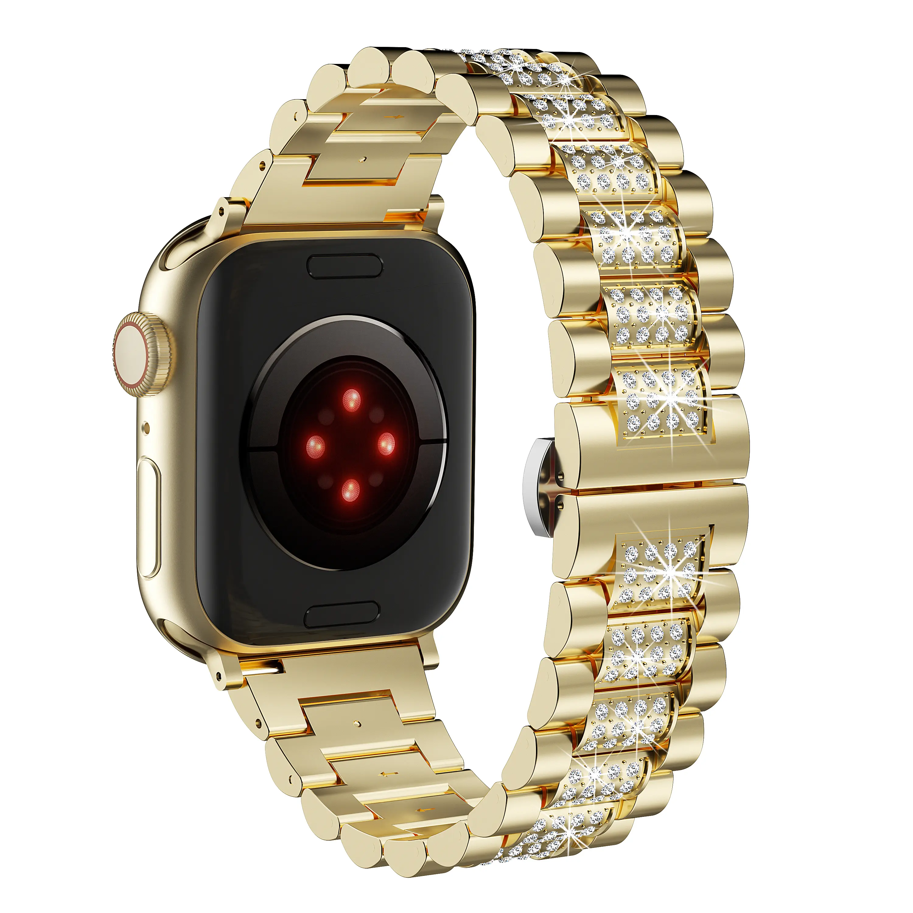 Compatible for Apple Watch Ultra Band 49mm 46mm 45mm 41mm 38mm 40mm 42mm 44mm with Bling Crystal Diamonds Case Cover