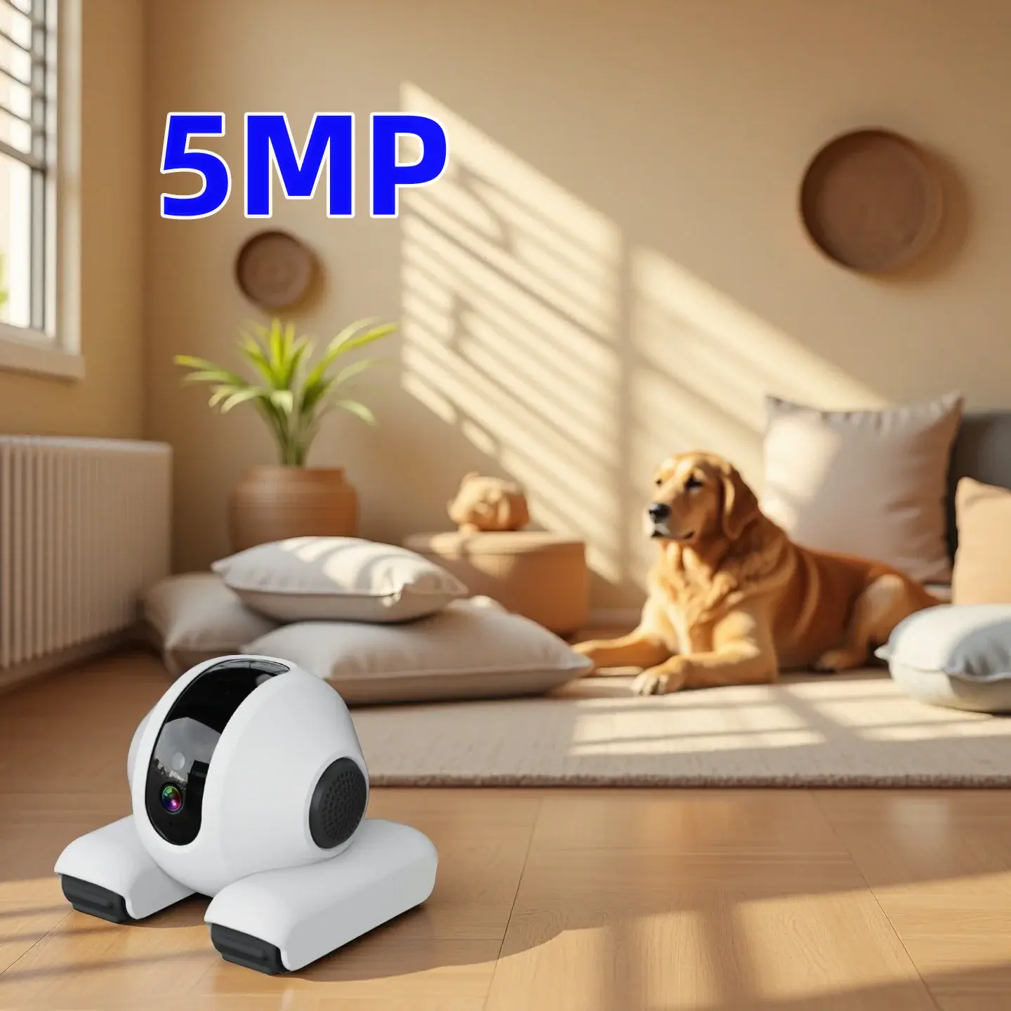 Real Time 1080P WiFi Pet Camera With Treaded Wheel Remote Monitoring For Home