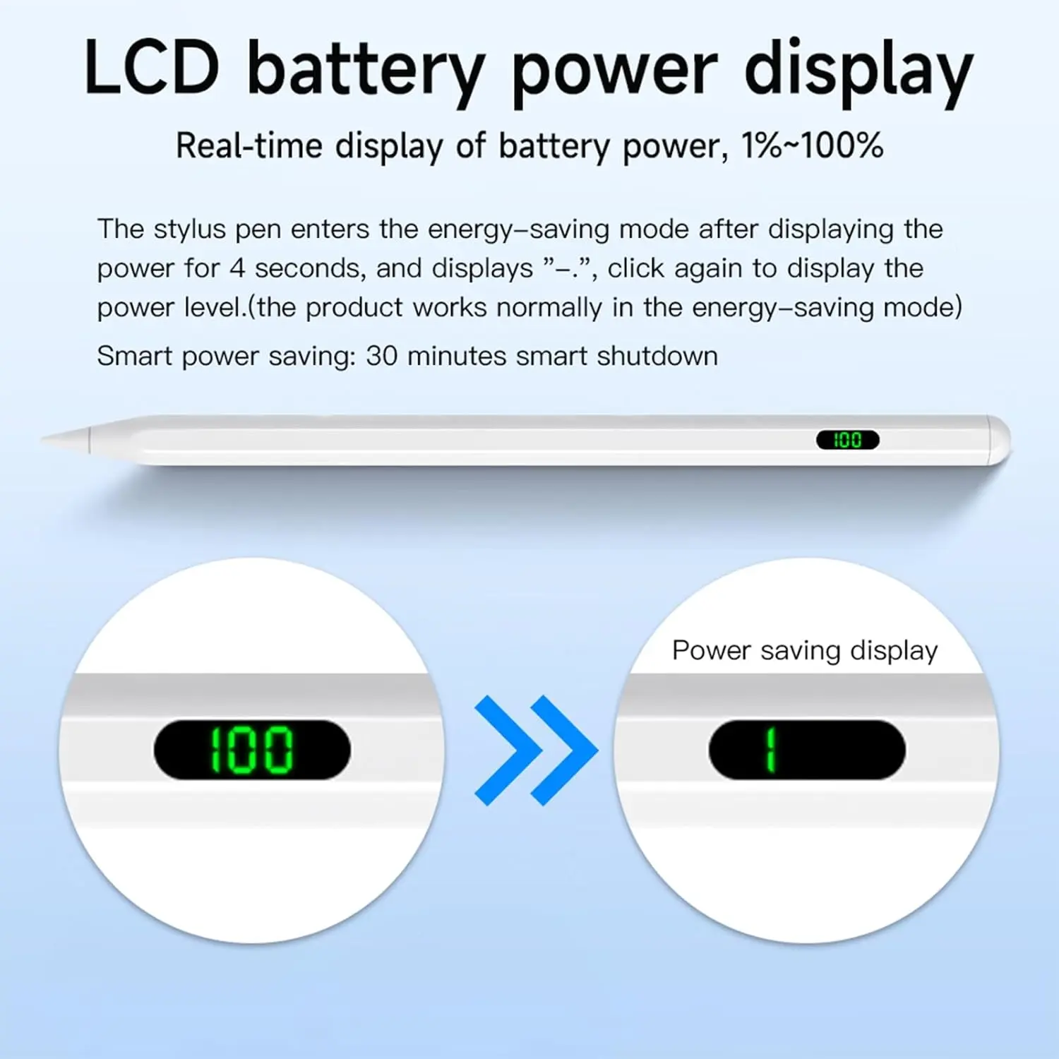 Universal Stylus Pen With LED Digital Power Display For iPad Samsung Huawei Xiaomi Tablet Pen For Android IOS Windows Touch Pen