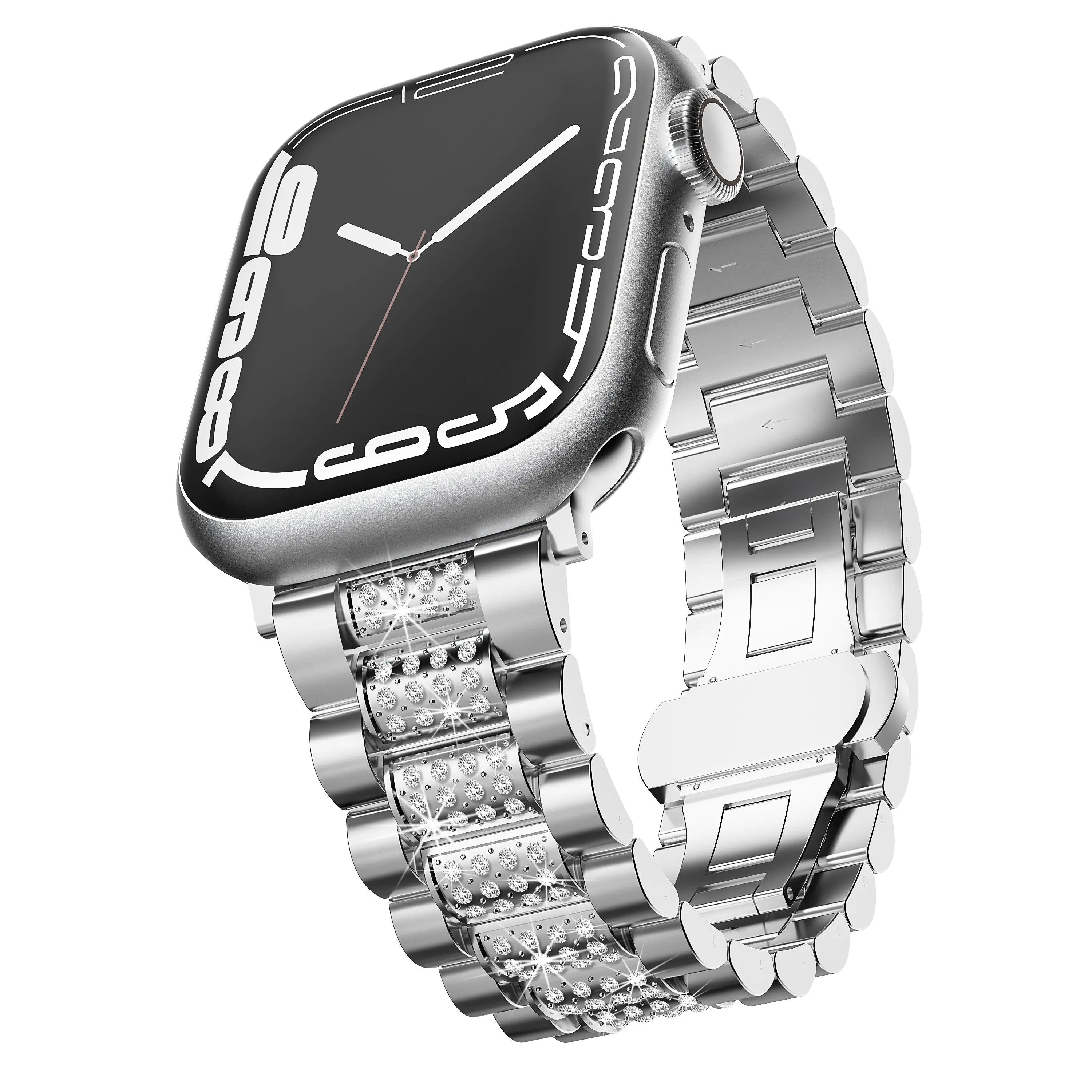 Compatible for Apple Watch Ultra Band 49mm 46mm 45mm 41mm 38mm 40mm 42mm 44mm with Bling Crystal Diamonds Case Cover