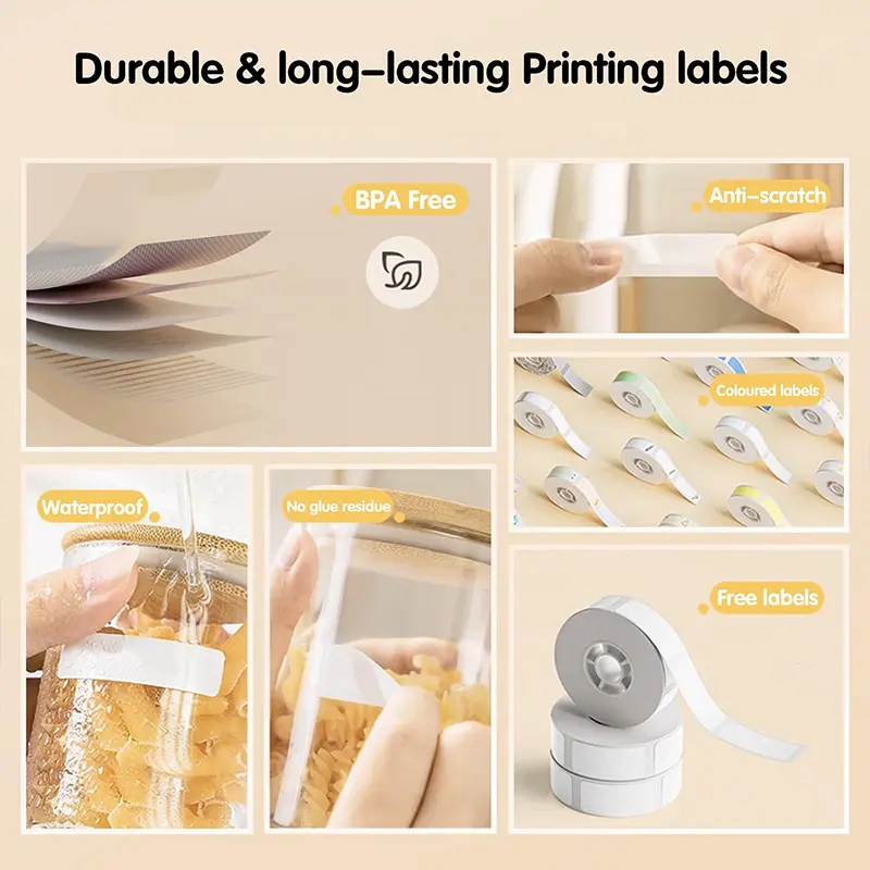 Niimbot White/Cable/Round/Transparent Thermal Label Adhesive Sticker Waterproof UV Paper For D11 D110 Mini Printer Label Maker