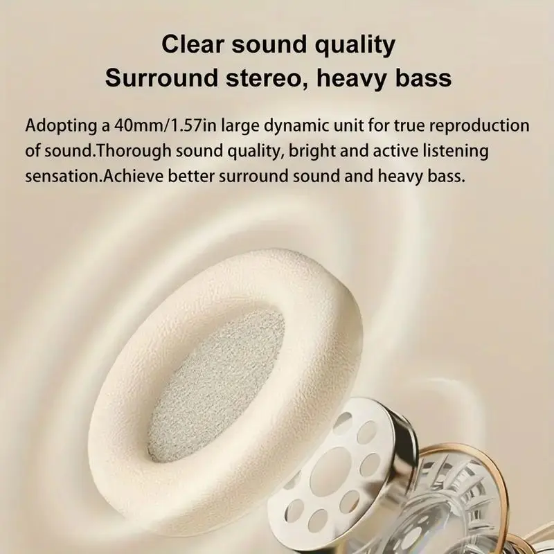 KHwatch P2961 Wireless Headphones Bluetooth 5.3 Foldable 9D HIFI Stereo Sound For Xiaomi Samsung iPhone Game Earbuds With Mic