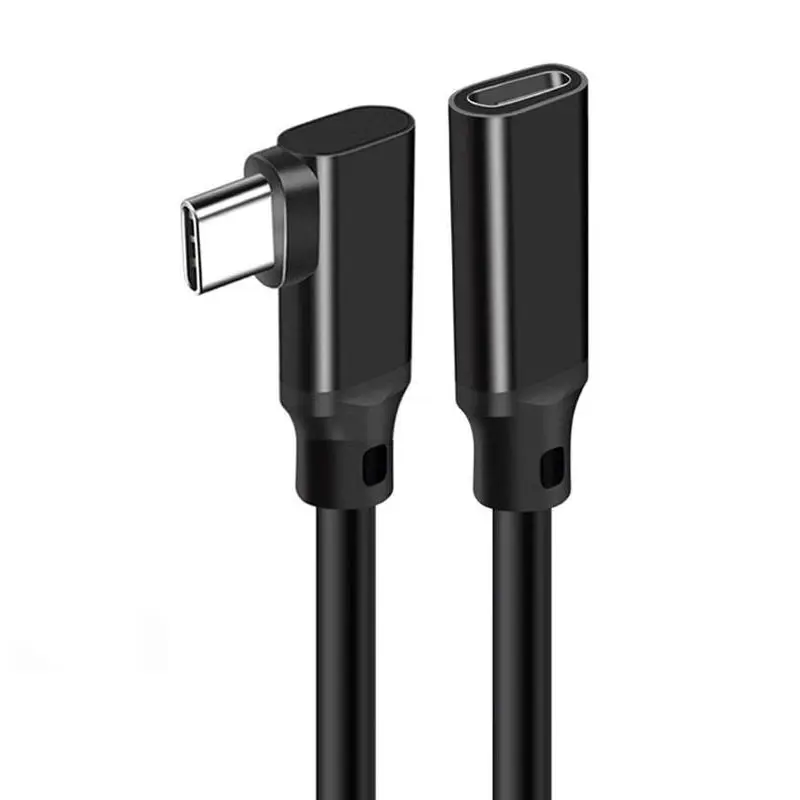 White USB3.1 type-c male to female extension spring wire extension line 4K 60Hz elbow data cable extension line