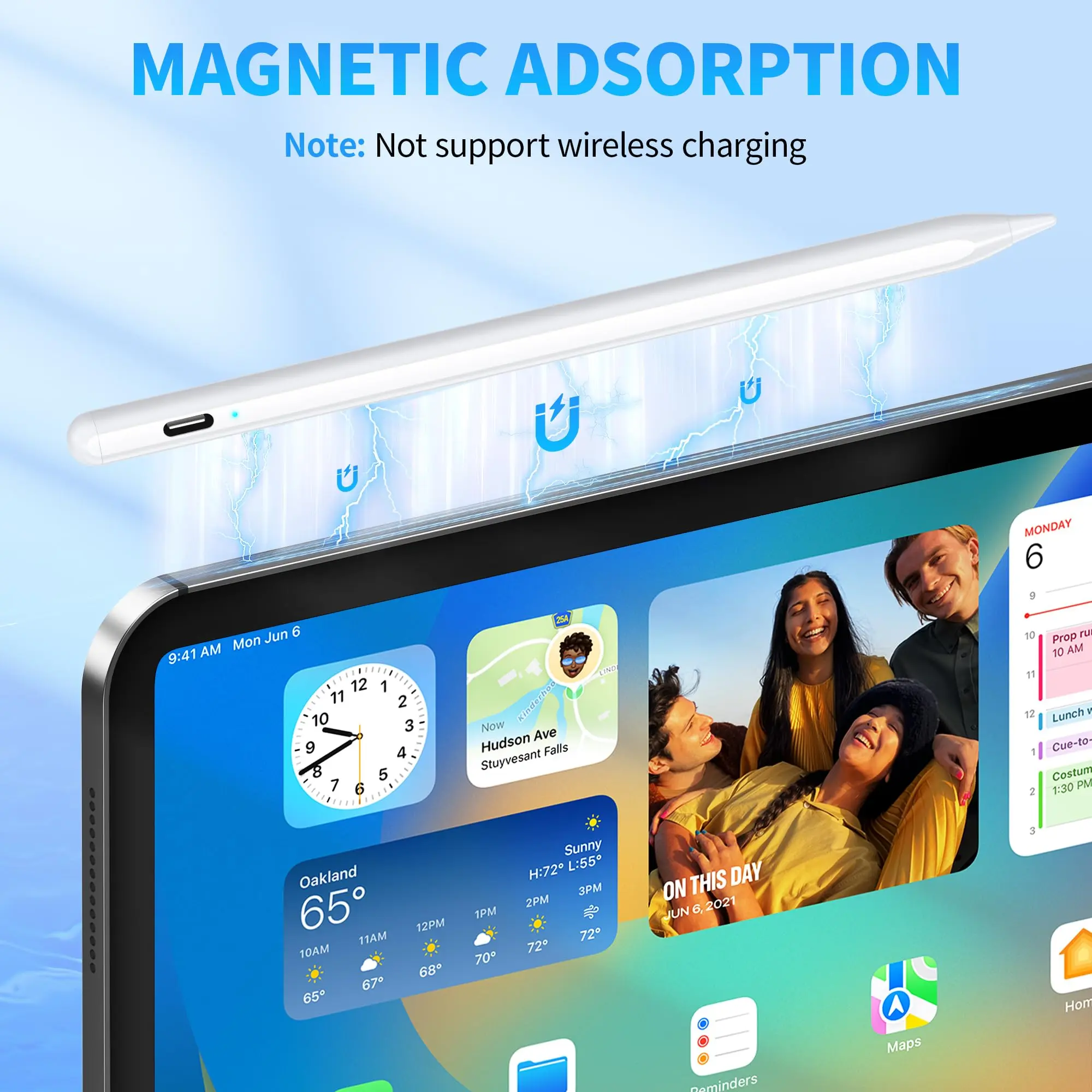 Stylus Pen for Android Tablet, Pom Tip Tablet Pencil for iOS/Android,Rechargeable Active Stylus Pen for iPhone/Samsung/XiaoMi