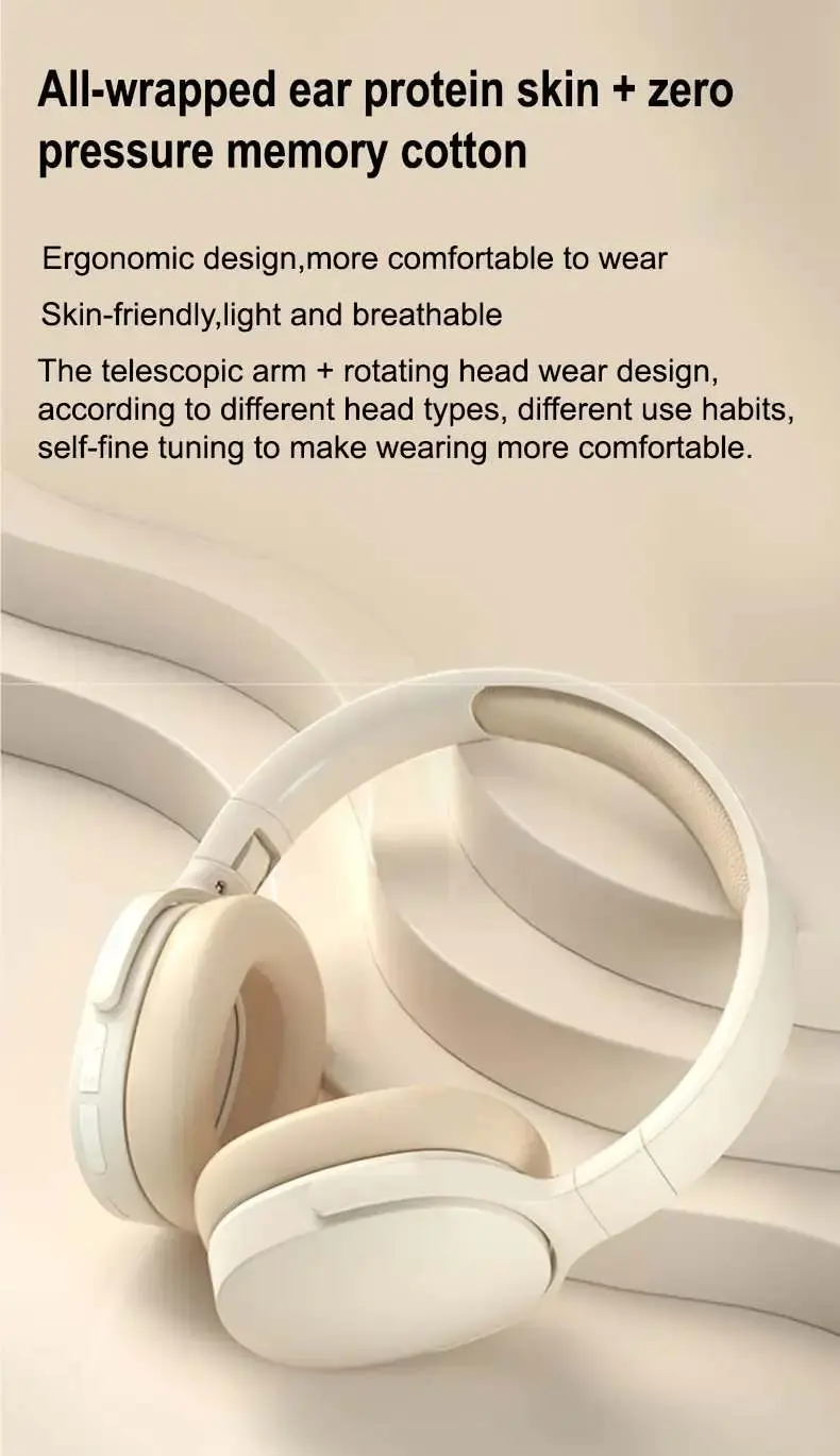 Headphones P2961 Wireless Bluetooth 5.3 Original Earphone Stereo Hifi Headset 400mAh 100h Super Long Battery Life Game Earbuds