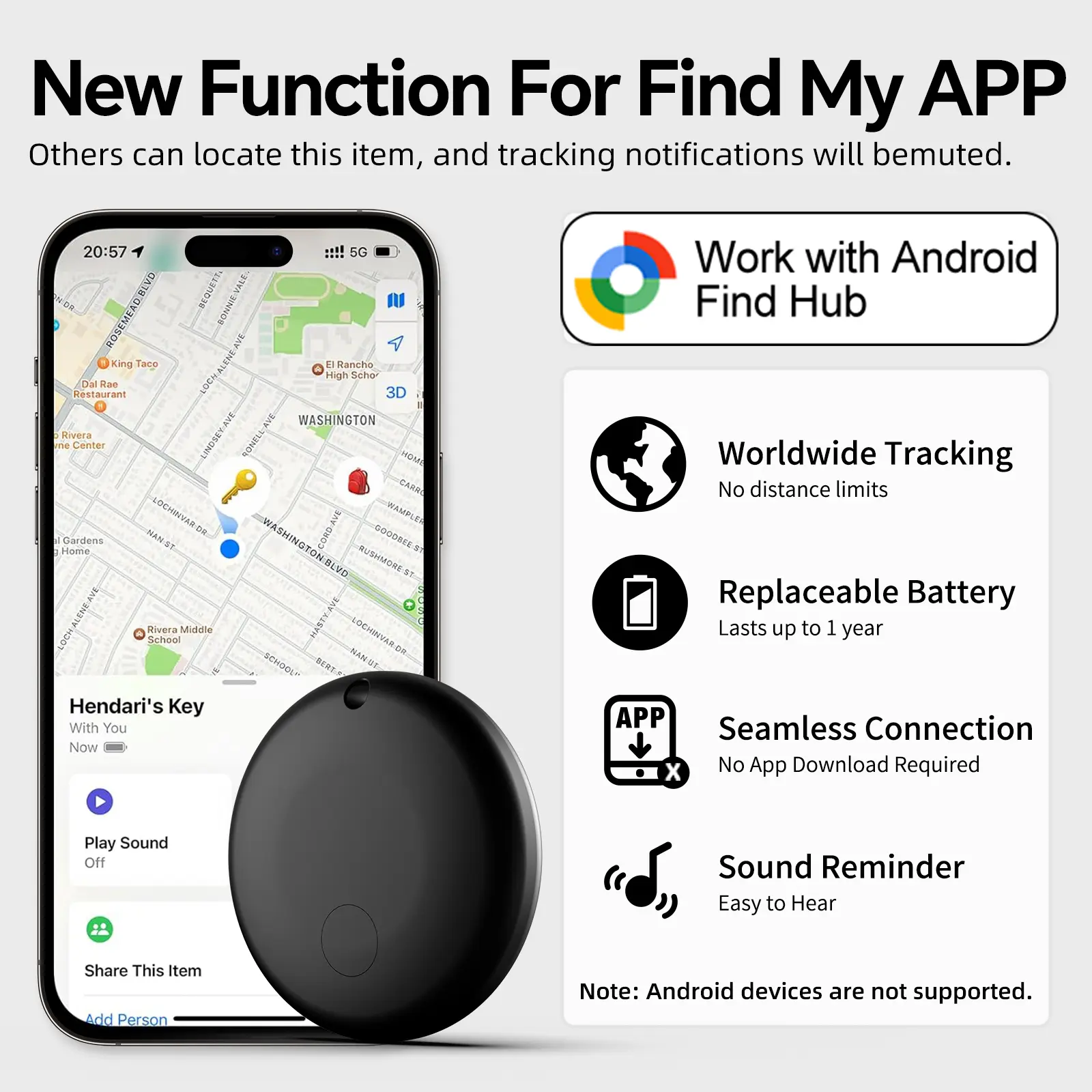 Smart GPS Tracker Works With google find my device tracker Pet Kids Luggage Key Tracking Global Accurate Positioning Bluetooth