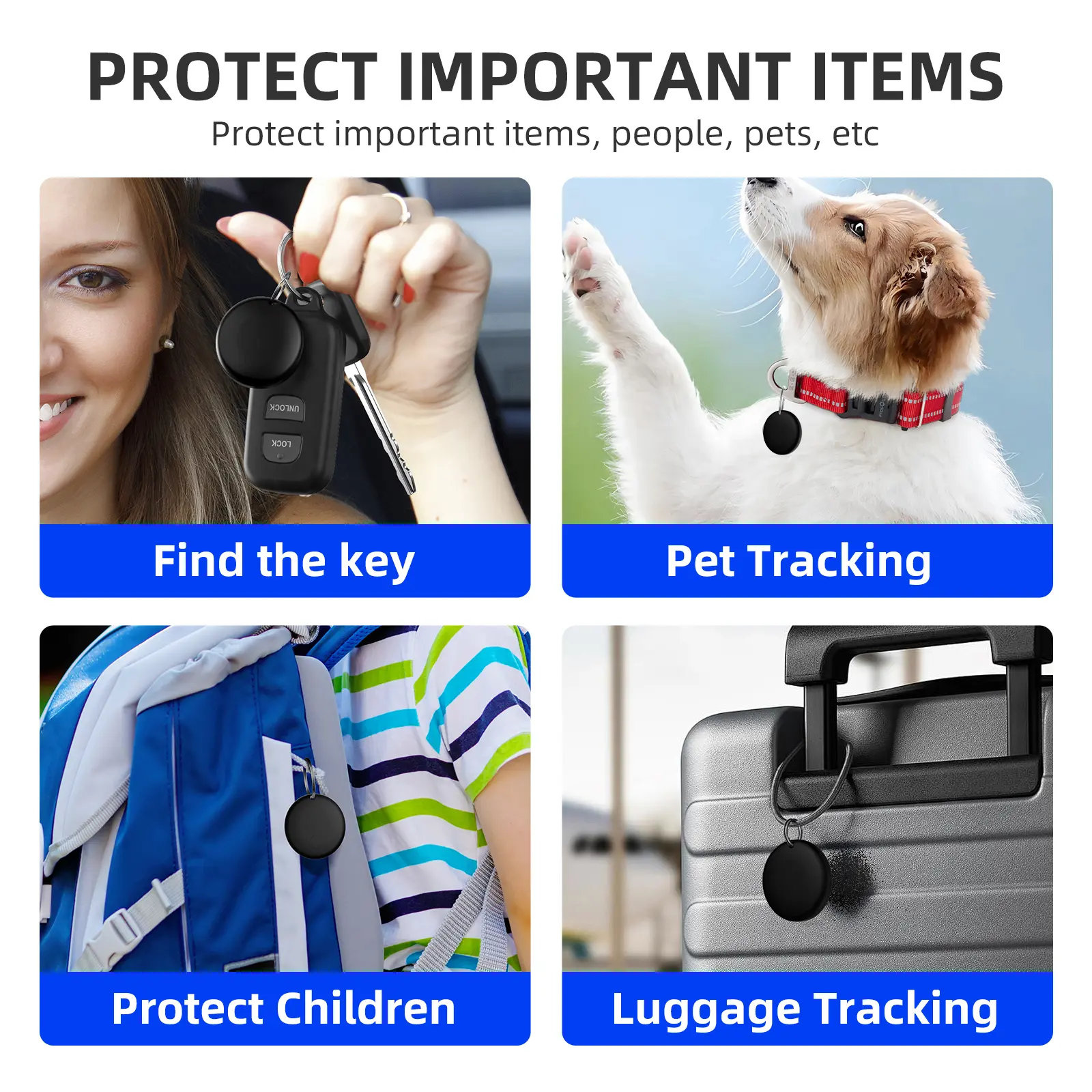 Smart GPS Tracker Works With google find my device tracker Pet Kids Luggage Key Tracking Global Accurate Positioning Bluetooth