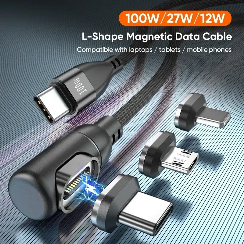 PD 100W 540° Magnetic Cable USB Typc-C to Type c  27W Lightning micro Cable Fast Charging For MacBook iphone 15 Samsung S23 S22