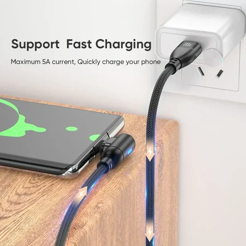 PD 100W 540° Magnetic Cable USB Typc-C to Type c  27W Lightning micro Cable Fast Charging For MacBook iphone 15 Samsung S23 S22
