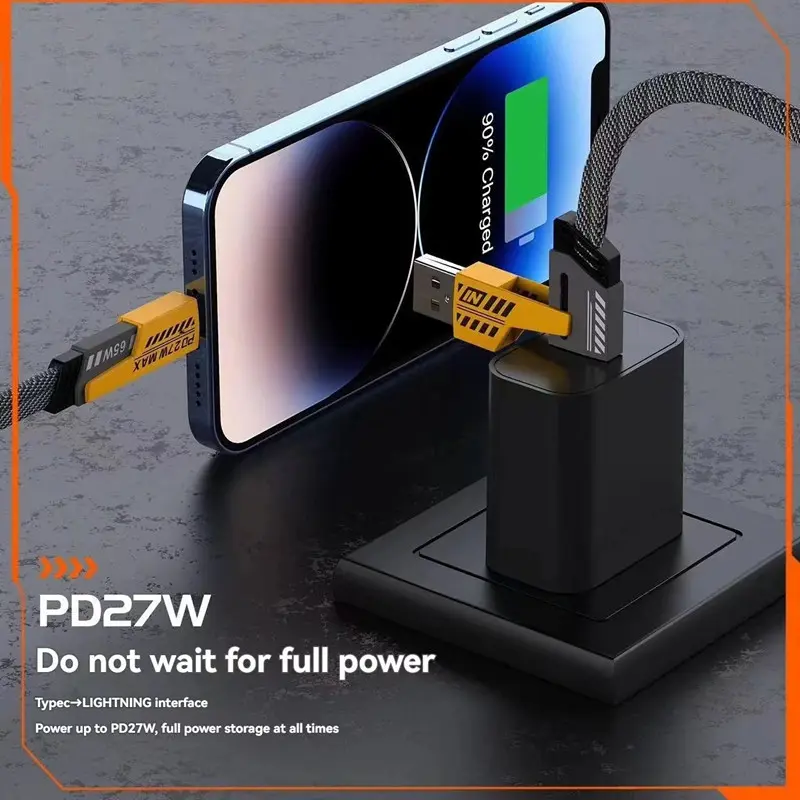 65W Four-in-one Multi-function Fast Data Cable USB Type C PD Super Fast Charging Various Mobile Phone For iPhone Samsung Xiaomi