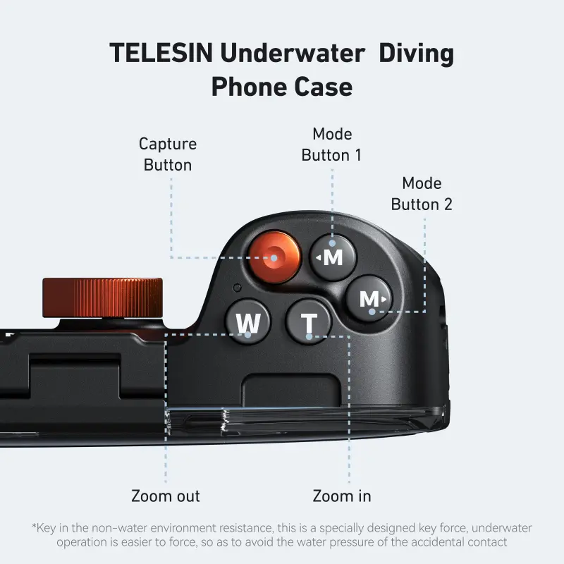 TELESIN Universal 20m/65ft Underwater Photo and Video Diving Protective Case with Handle Suitable for 5.4-6.9-inch phones