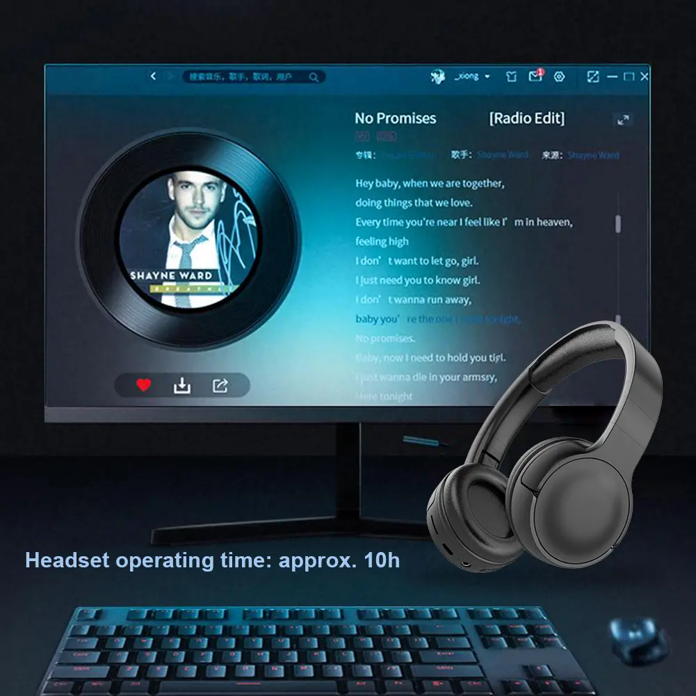 Wireless Bluetooth Headset Sports Gaming Esports Headphones Head-mounted Gaming Headphones Noise Cancelling Earphones