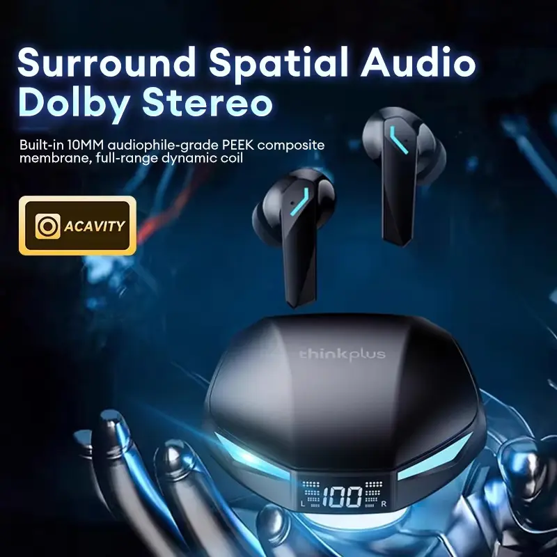 New Lenovo XT53 Wireless Upgrade Bluetooth 5.4 Earphones LED Digital Display Waterproof Headphones Low Latency Gaming Earbuds