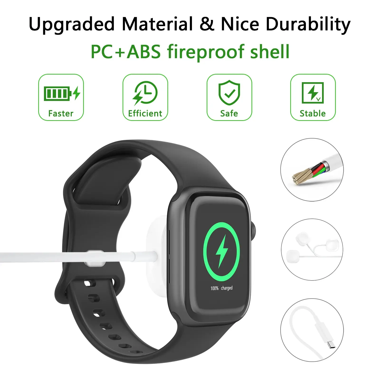 New Magnetic Wireless Charger for Apple Watch Series 9 8 7 6 5 4 SE Fast Charging Cable USB Type C for iWatch Series 6 3 5 3 2 1