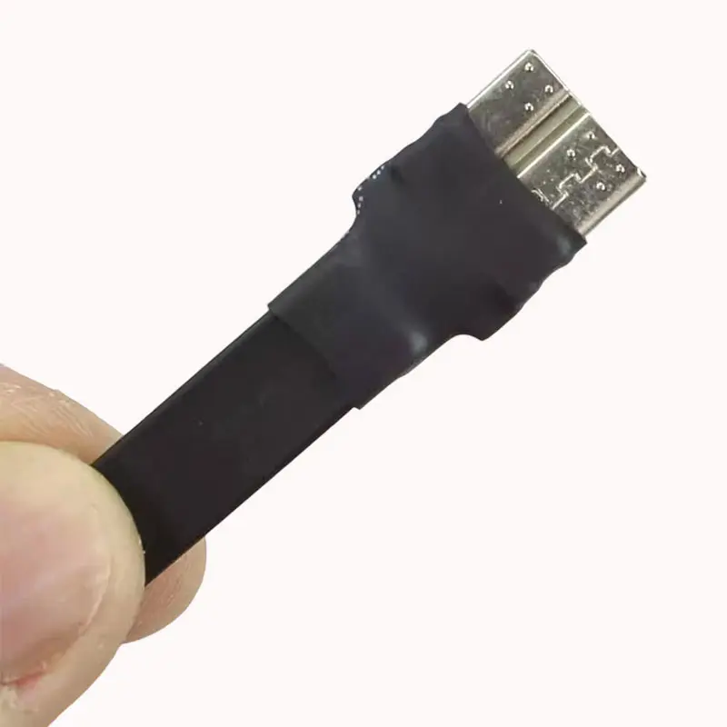 ADT-Link USB 3.0 Flat Extension Cable Type-A  Adapter to Micro-B Double Bend Angle for Industrial Camera Hard Drive Box