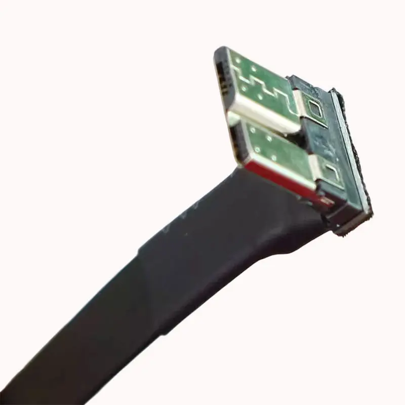 ADT-Link USB 3.0 Flat Extension Cable Type-A  Adapter to Micro-B Double Bend Angle for Industrial Camera Hard Drive Box