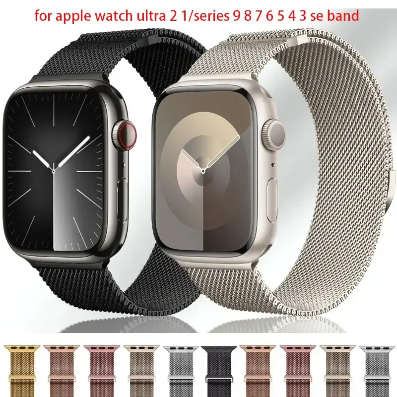 Megnetic Strap for Apple Watch Band 9 8 7 41 45mm Ultra 2 49mm Men's Women's Metal Breathable for IWatch 6 5 4SE 44 40 42mm Belt