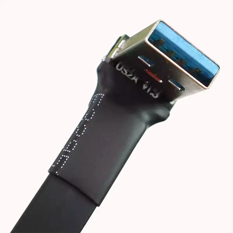 ADT-Link USB 3.0 Flat Extension Cable Type-A  Adapter to Micro-B Double Bend Angle for Industrial Camera Hard Drive Box