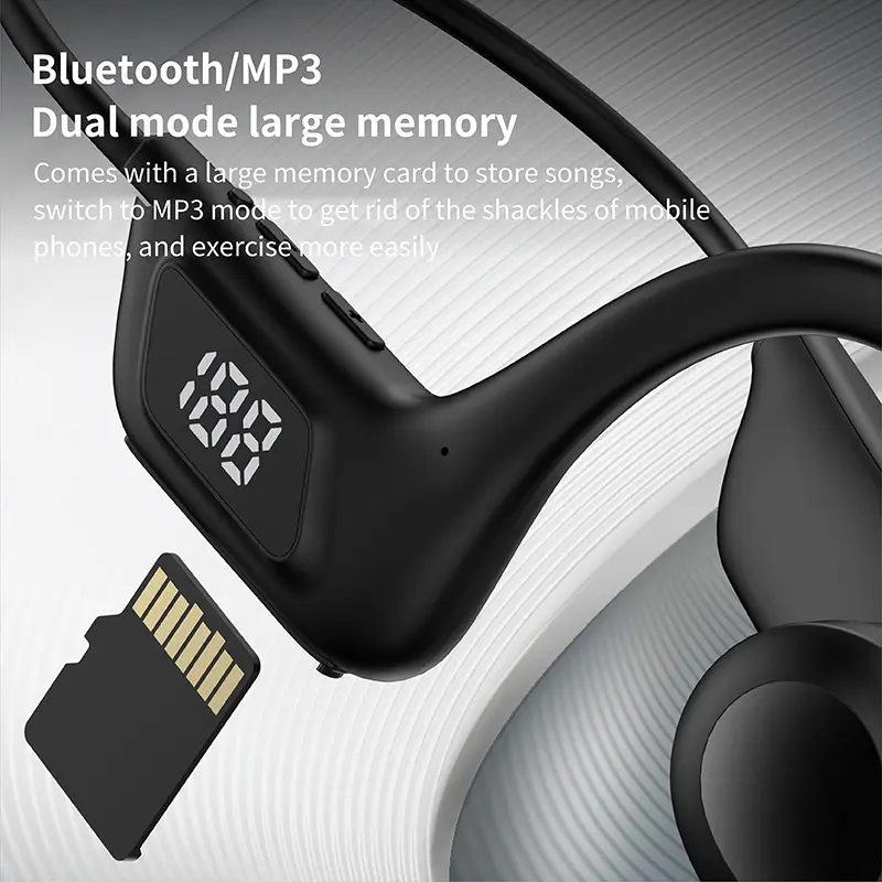Xiaomi X7 Wireless Bone Conduction Earphone Sport Bluetooth Compatible Memory Card Digital Display With Mic For Sports Earbuds