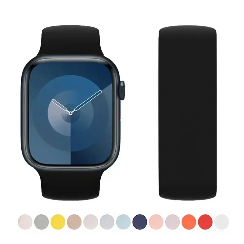 Solo Loop Strap For Apple Watch Band 44mm 45mm 41mm 40mm 42mm 49mm 38mm Ultra 2 silicone bracelet correa series 9 6 5 4 3 SE 7 8