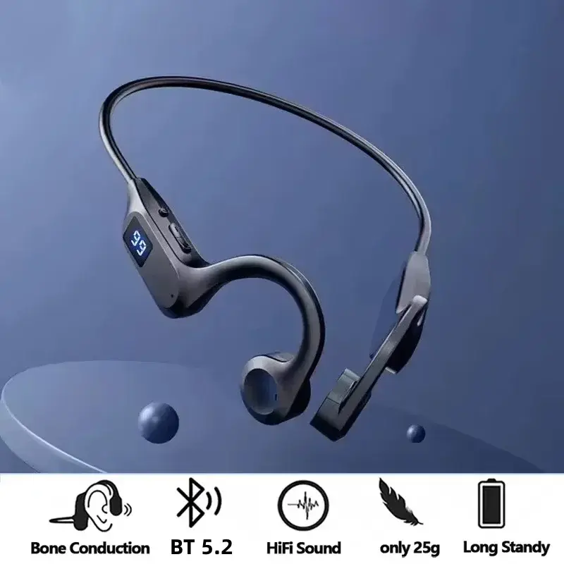 Xiaomi X7 Wireless Bone Conduction Earphone Sport Bluetooth Compatible Memory Card Digital Display With Mic For Sports Earbuds