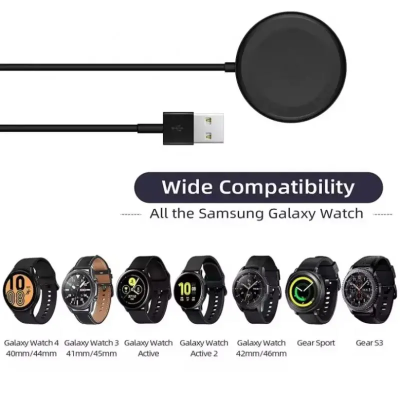 Portable Magnetic Watch Wireless Charger USB Cable Fast Charging Dock Station For Samsung Galaxy Watch 8 7 6 5pro 5 4 3 Active 2