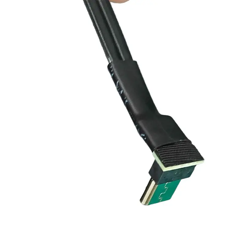 ADT-Link USB 2.0 Type A to Micro-B Male Power Supply Data Flat Extension Cable Male Head Bending Angle Extender Adapter