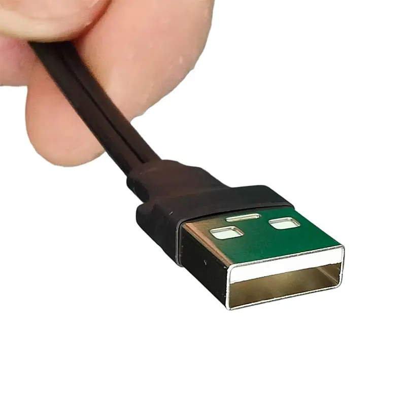 ADT-Link USB 2.0 Type A to Micro-B Male Power Supply Data Flat Extension Cable Male Head Bending Angle Extender Adapter