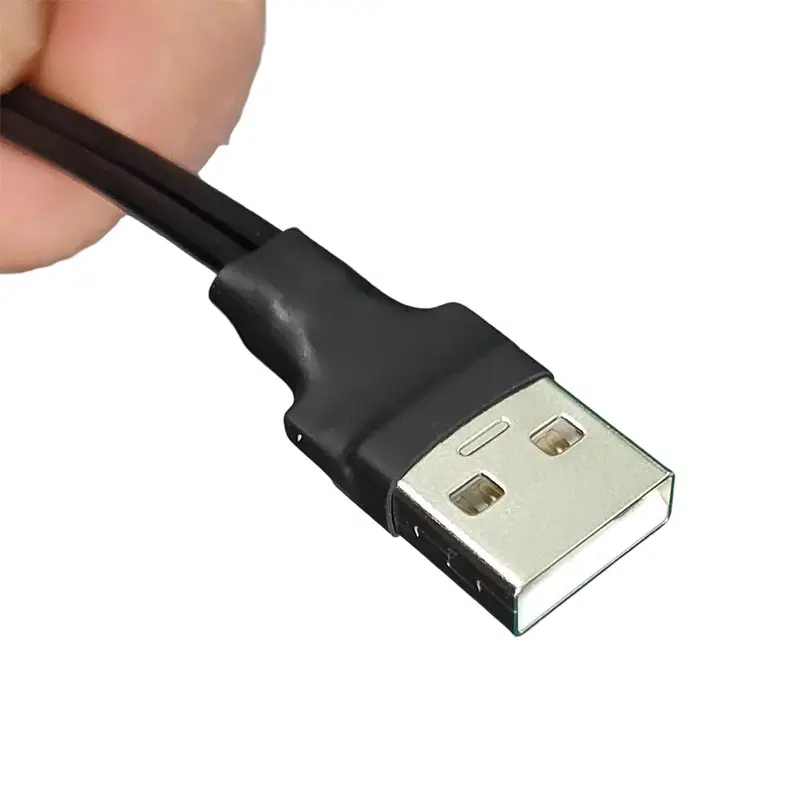 ADT-Link USB 2.0 Type A to Micro-B Male Power Supply Data Flat Extension Cable Male Head Bending Angle Extender Adapter