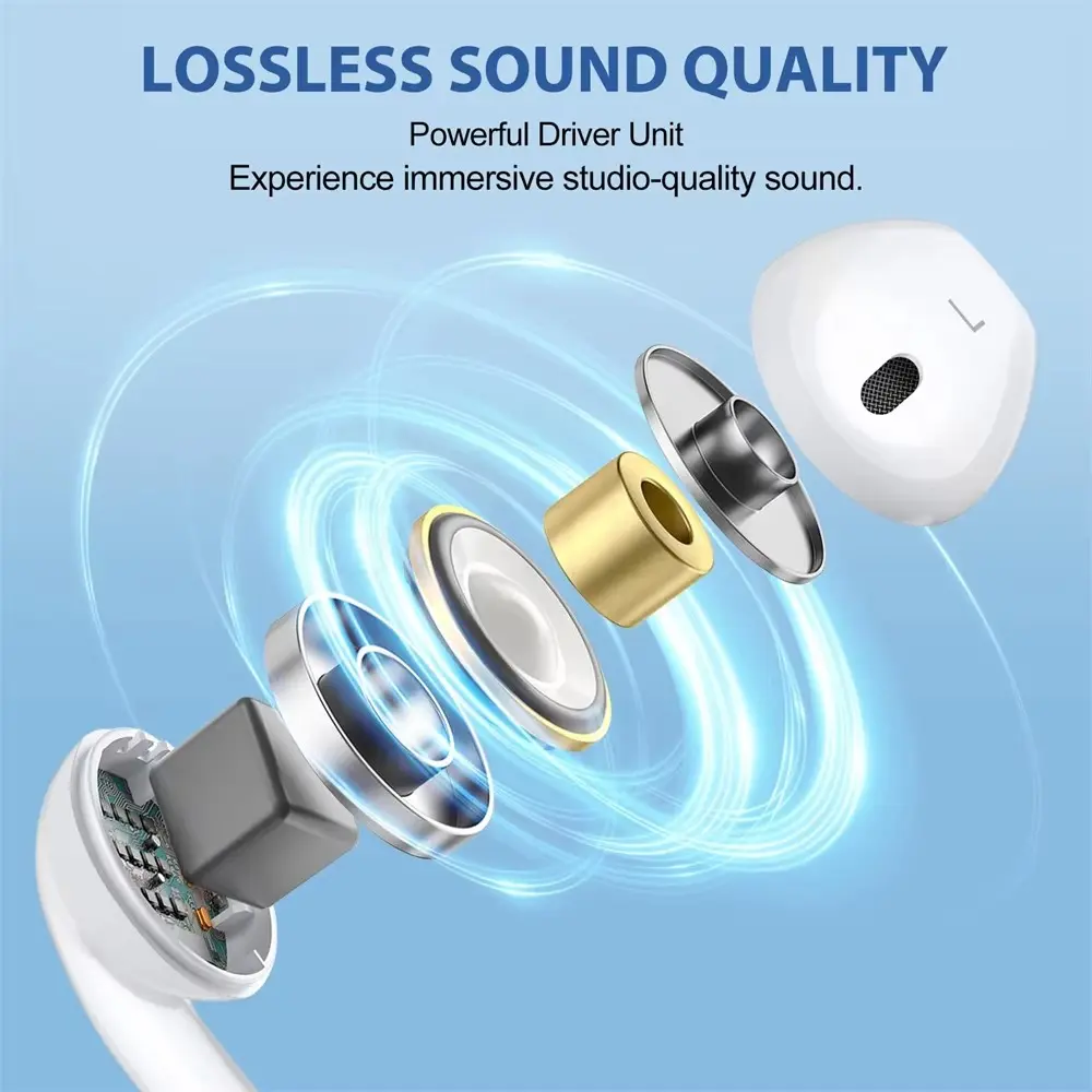 Luxury Wired Earphones For Apple iPhone 14 13 12 11 Pro Max Mini X XS XR X 7 8 Plus SE Bluetooth Headphone Accessories