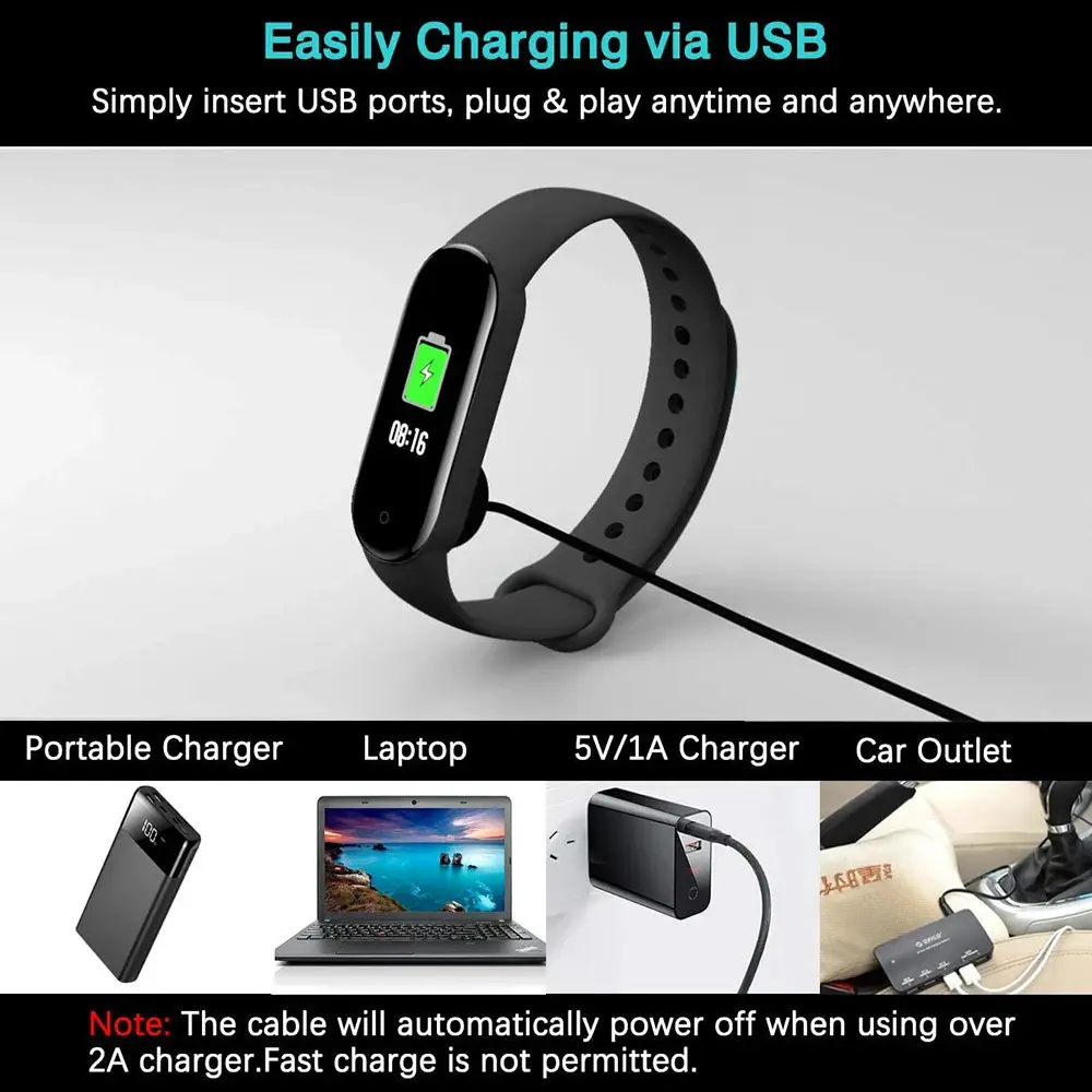 Magnetic Charger For Xiaomi Mi Band 8 7 6 5 4 3 USB Charging Cable for MiBand 2 Charging Cable Wire for Smart Bracelet Chargers