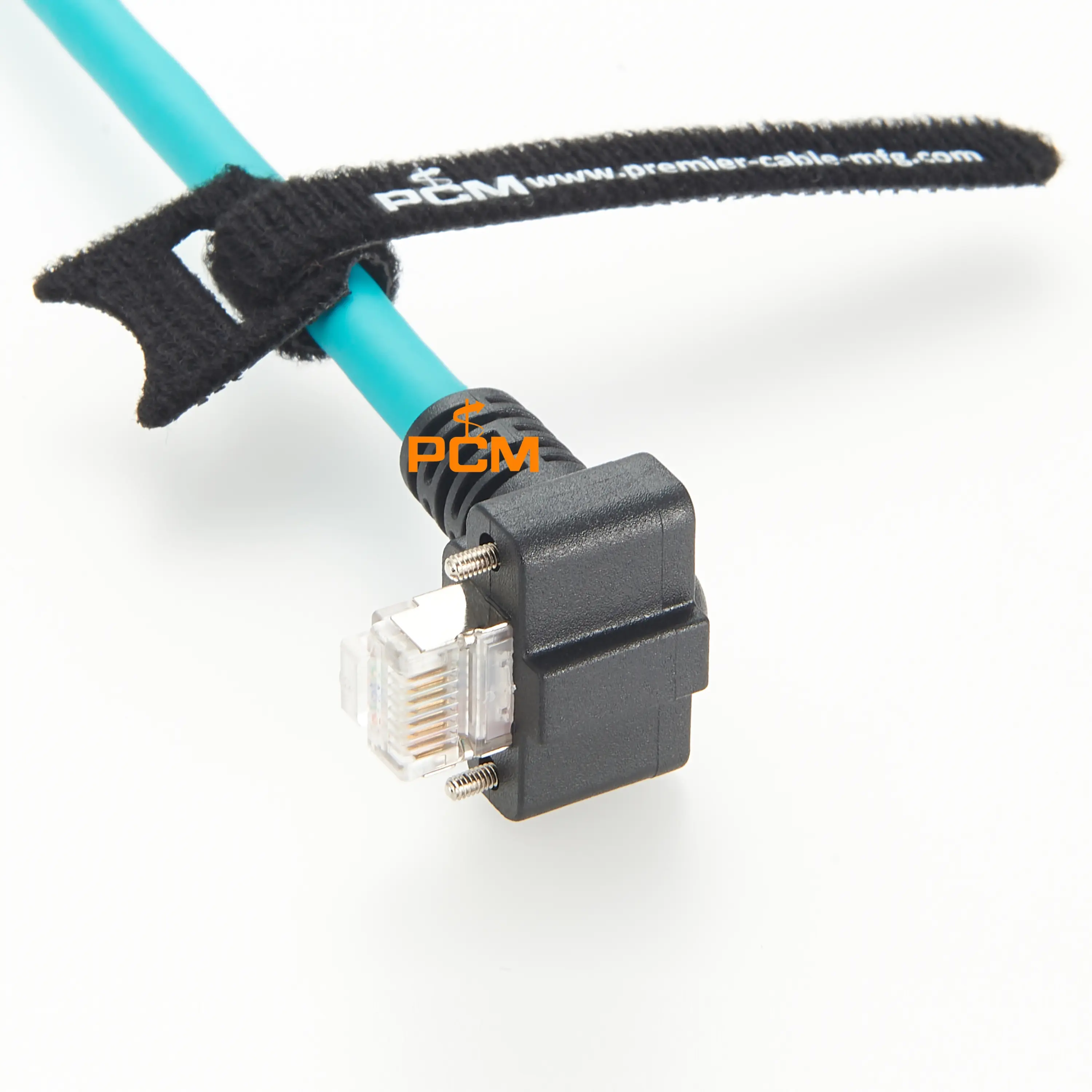 Cat6a Screw Lock RJ45 Elbow High Flex Ethernet Cable for LAN GigE Vision Camera PoE Vision Controller Basler Zebra Cognex JAI