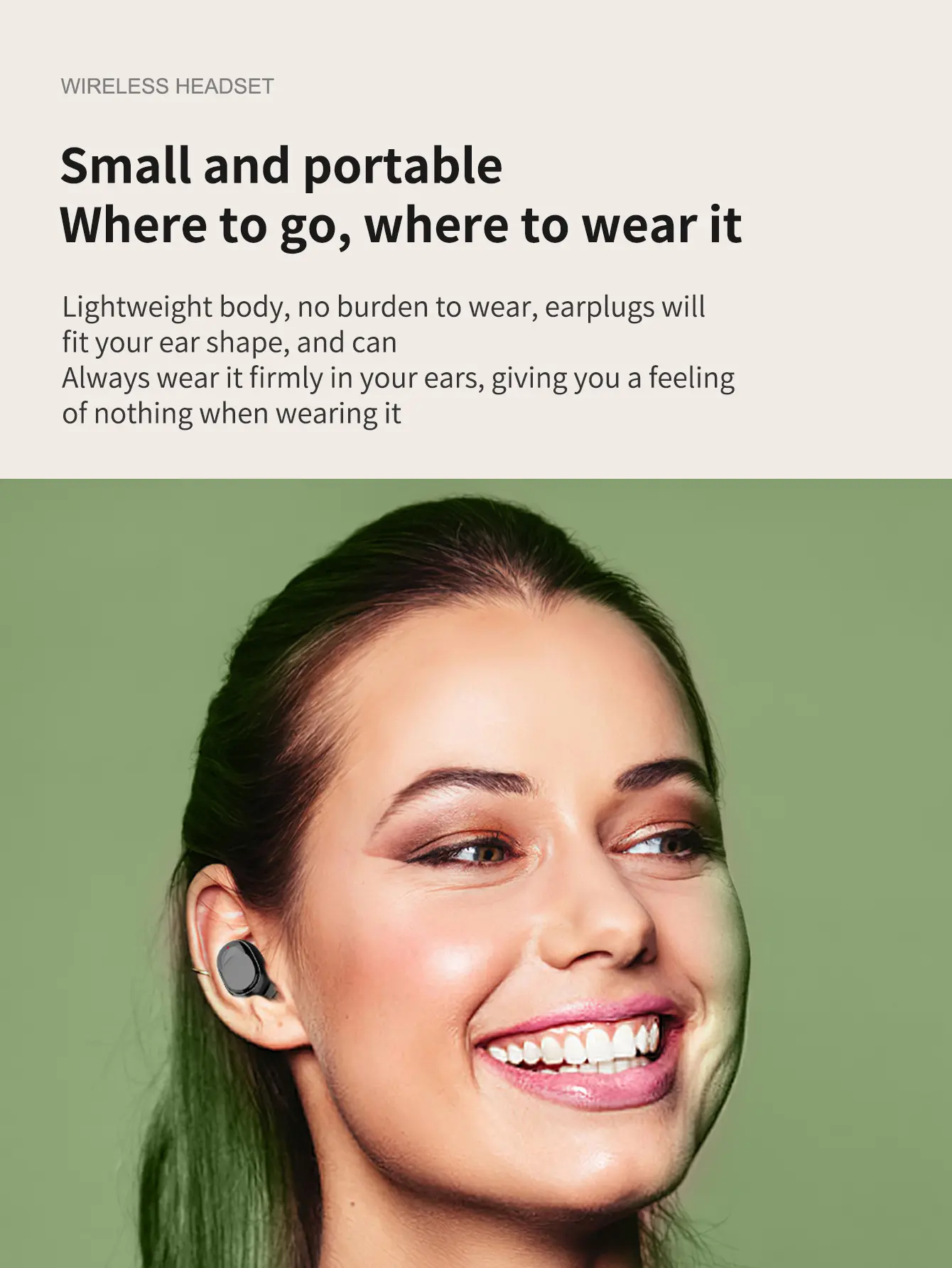 Wireless Bluetooth Headset Smart Digital Display Portable Power Display Bluetooth V5.3 Headset with Microphone