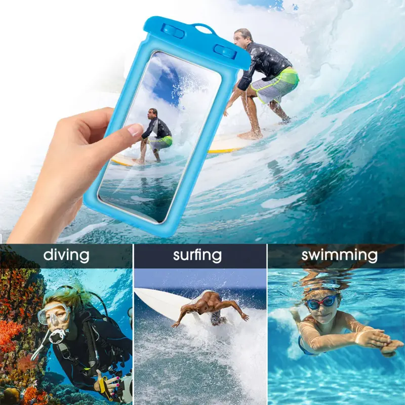 Floating airbag waterproof swim bag phone case for iPhone 15 14 13 waterproof phones pouch universal underwater phone protector
