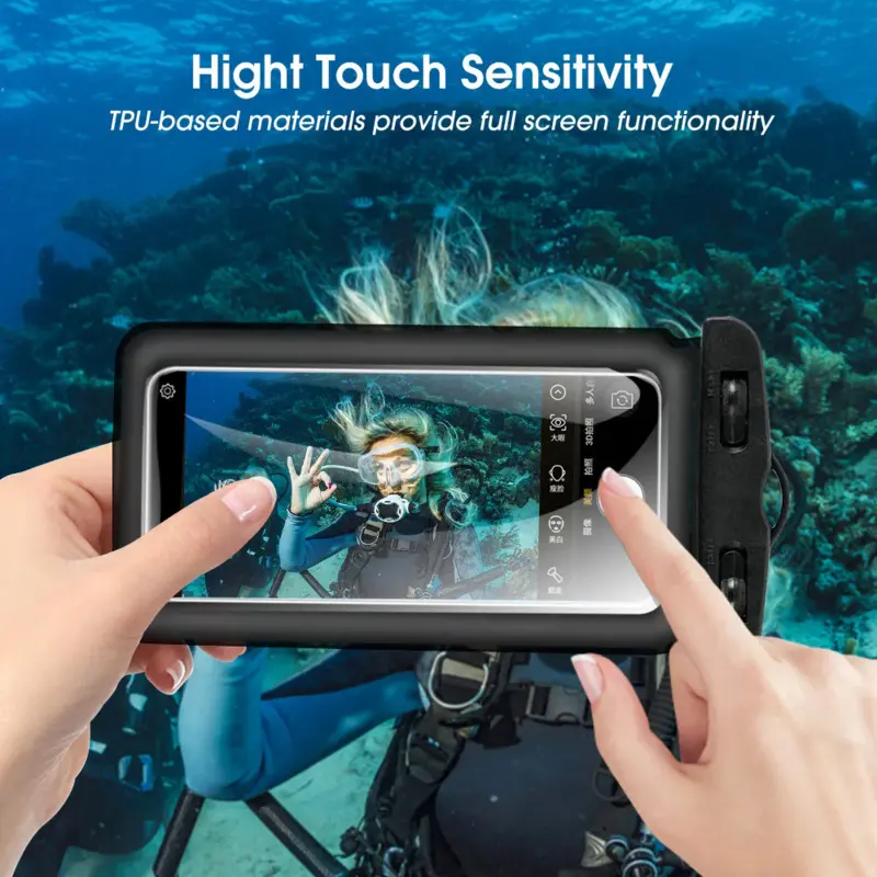 Floating airbag waterproof swim bag phone case for iPhone 15 14 13 waterproof phones pouch universal underwater phone protector