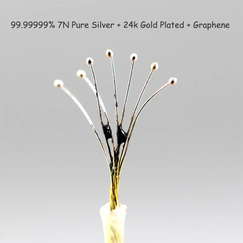 99% 24k Gold 7n Pure Silver Graphene Shield Earphone Cable For Denon AH-mm400 mm300 mm200 Beats solo2 solo3 headphone LN008568