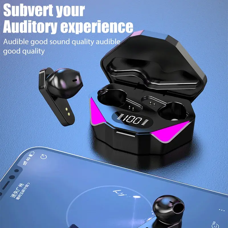 X15 TWS x15 pro wireless earphone 5.3 Bluetooth headphone 65Ms low latency earbud esport gaming headset gamer with mic for phone