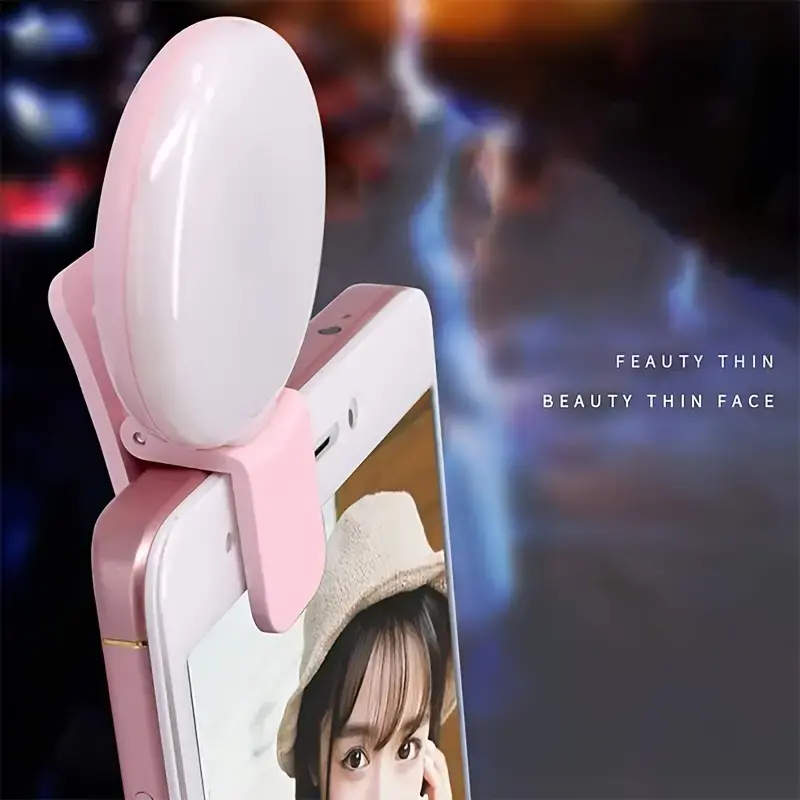 Durable Practical Mobile Phone Fill Flash Lens Ring Light Lamp Portable Clip Three Stop Dimming Mini  10 LED Selfie Ring Beauty