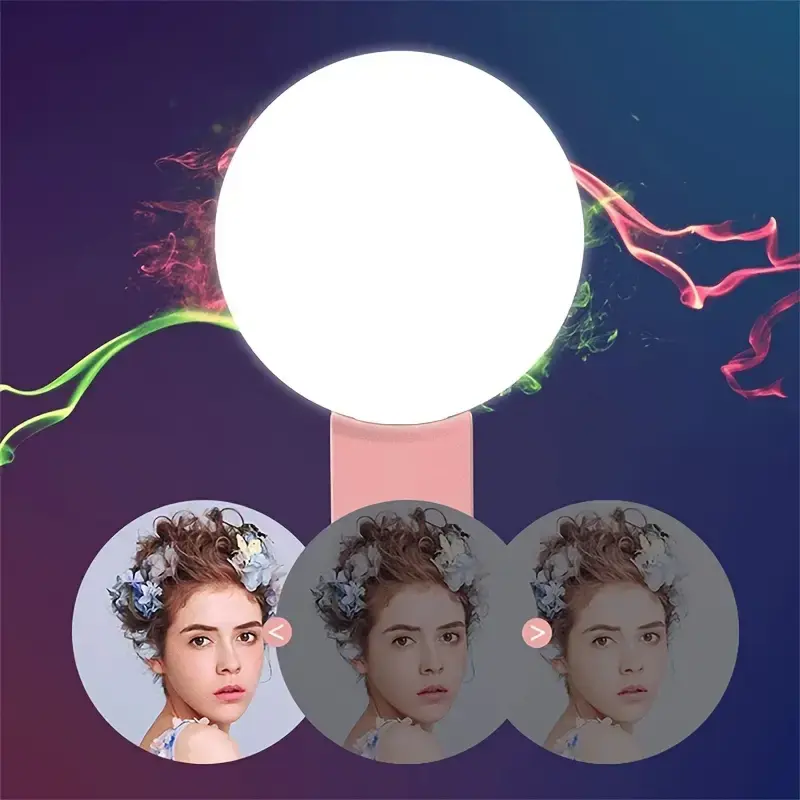 Durable Practical Mobile Phone Fill Flash Lens Ring Light Lamp Portable Clip Three Stop Dimming Mini  10 LED Selfie Ring Beauty