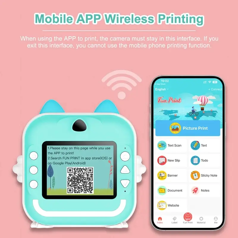 Mini Children HD Digital Camera For Photography Instant Print Photo Kid Camera Thermal Paper Printer Video Educational Toys Gift