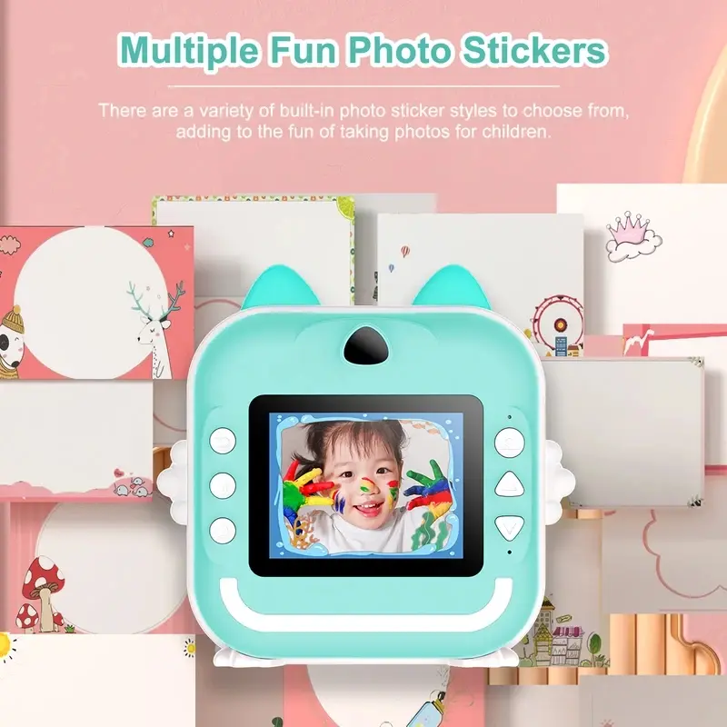 Mini Children HD Digital Camera For Photography Instant Print Photo Kid Camera Thermal Paper Printer Video Educational Toys Gift