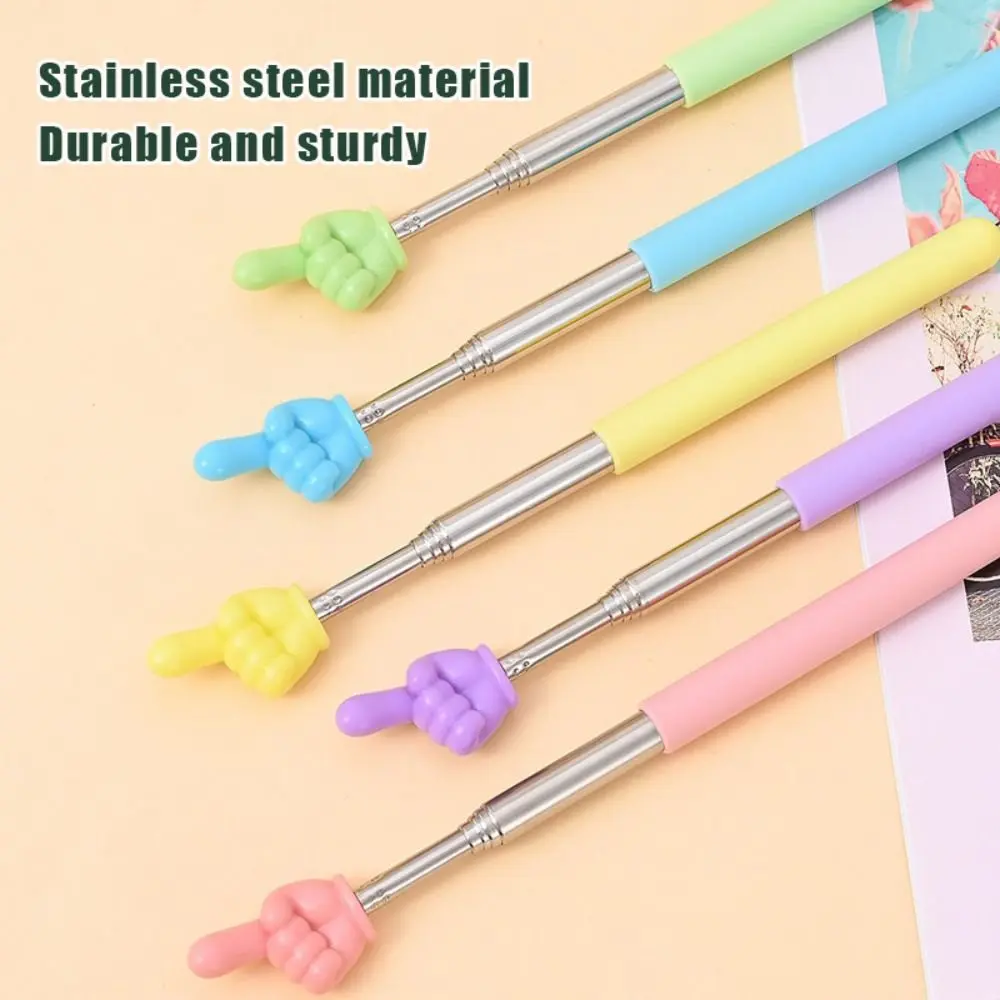 1Pcs Stainless Steel Telescopic Teaching Stick Whiteboard Demonstration Classroom Finger Pointer Handheld Finger Reading Sticks