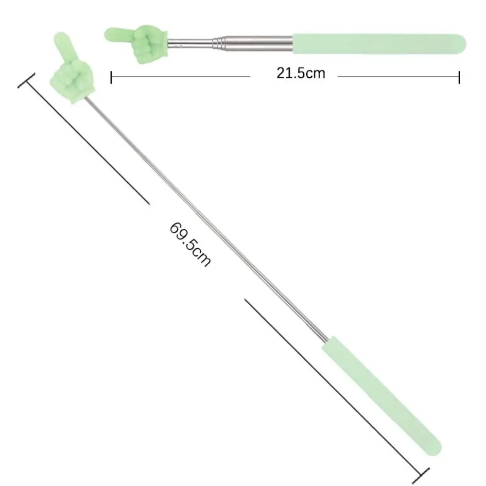1Pcs Stainless Steel Telescopic Teaching Stick Whiteboard Demonstration Classroom Finger Pointer Handheld Finger Reading Sticks