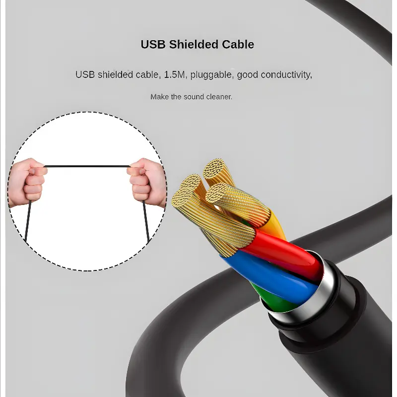 Cheap RGB 3.5mm USB Recording Mic Kit with Shock Mount Tripod Laptop Desktop Wired Computer Gaming Microphone for Pc Cell Phone