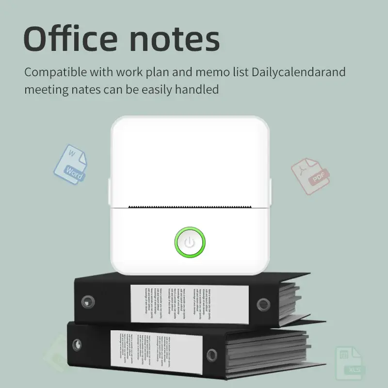 Mini sticker printer, inkless thermal printer with Rolls mini portable printer for student error title note pocke printing