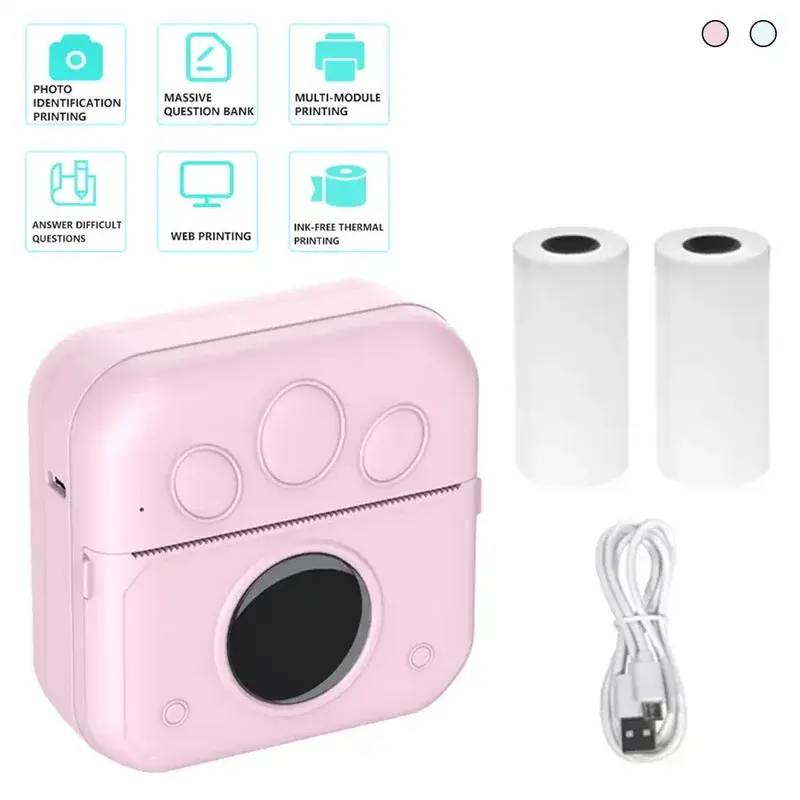 Bluetooth wireless mini label printer inkless thermal baggage/Notes/book tag boarding pass note photo printing 1000mAh portable