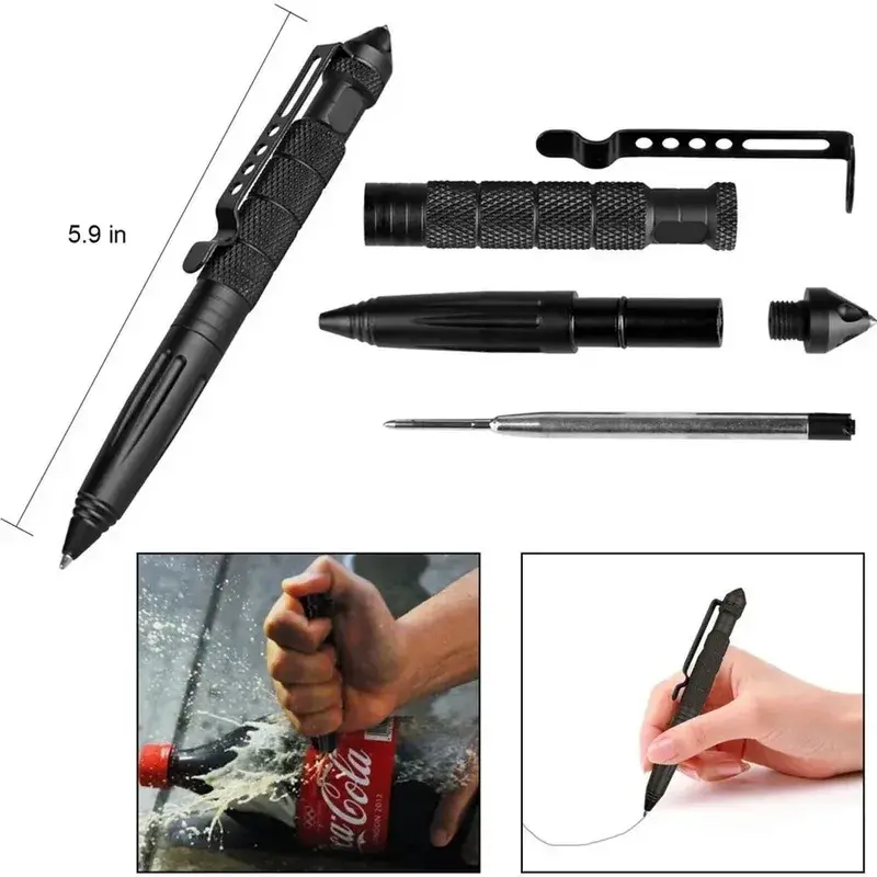New Metal Military Tactical Pen Self Defense Pen for School Student Office Survival Emergency Glass Breaker EDC Supplies Outdoor